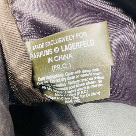 KARL LAGARFELD PARFUMS Duffle Bag Brown faux leather large travel Gym Bag 18x13" - Picture 5 of 14